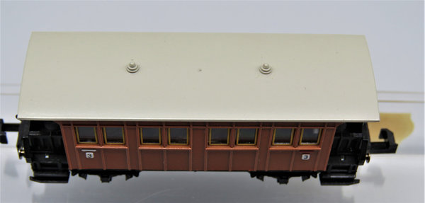 Minitrix 13069 - Personenwagen 3. Klasse, Gattung C, 2-achsig, braun - OVP