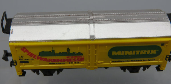 Minitrix	51 3530 83 Hubschiebedachwagen - Internationale Spielwarenmesse Nürnberg 1983 - OVP