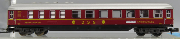 Minitrix 3012 - Speisewagen (Schürzenwagen), Gattung/Bauart WR4ü-39, 4-achsig, rot - OVP