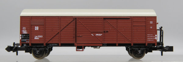 Minitrix 13623 - Gedeckter Güterwagen, Gattung Glmhs Leipzig, 2-achsig, braun - OVP