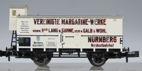 Minitrix - Wärmeschutzwagen mit Brhs, , ´VEREINIGTE MARGARINE-WERKE´ B.Nr. 602 689 - EVP