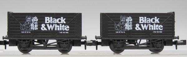 Minitrix - 2 x Offene Güterwagen - Sonderset Black & White - EVP