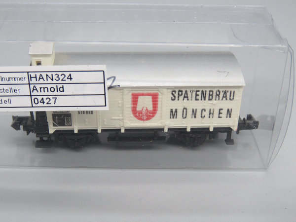 Arnold 0427 - Wärmeschutzwagen (Bierwagen) mit Brhs  Spatenbräu München - EVP