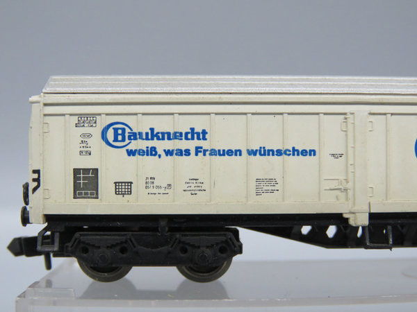 Fleischmann 8389 - Großraum-Schiebewandwagen, 4-achsig, weiß, ´Bauknecht´ - EVP