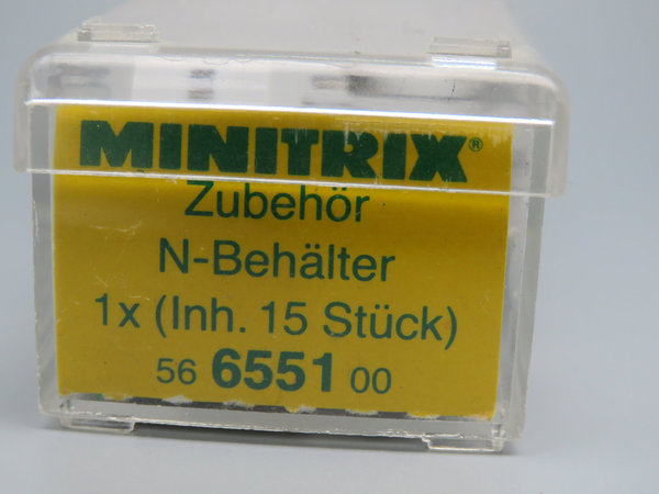 Minitrix 6551 Zubehör - 15 x Behälter uur Bestückung der Behälter-Tragwagen - OVP
