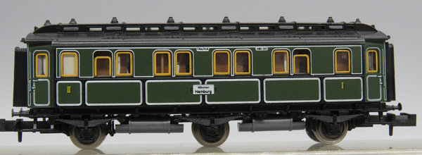 Minitrix 3160 - Schnellzugwagen 1./2. Klasse, Gattung ABü, grün - OVP